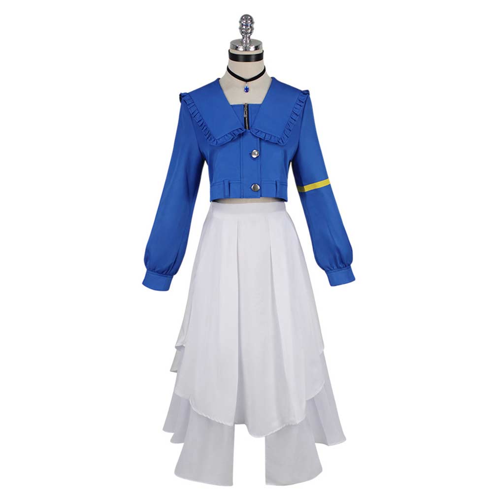 TV BanG Dream Anon Chihaya Blue Dress Set Outfits Cosplay Costume Halloween Carnival Suit