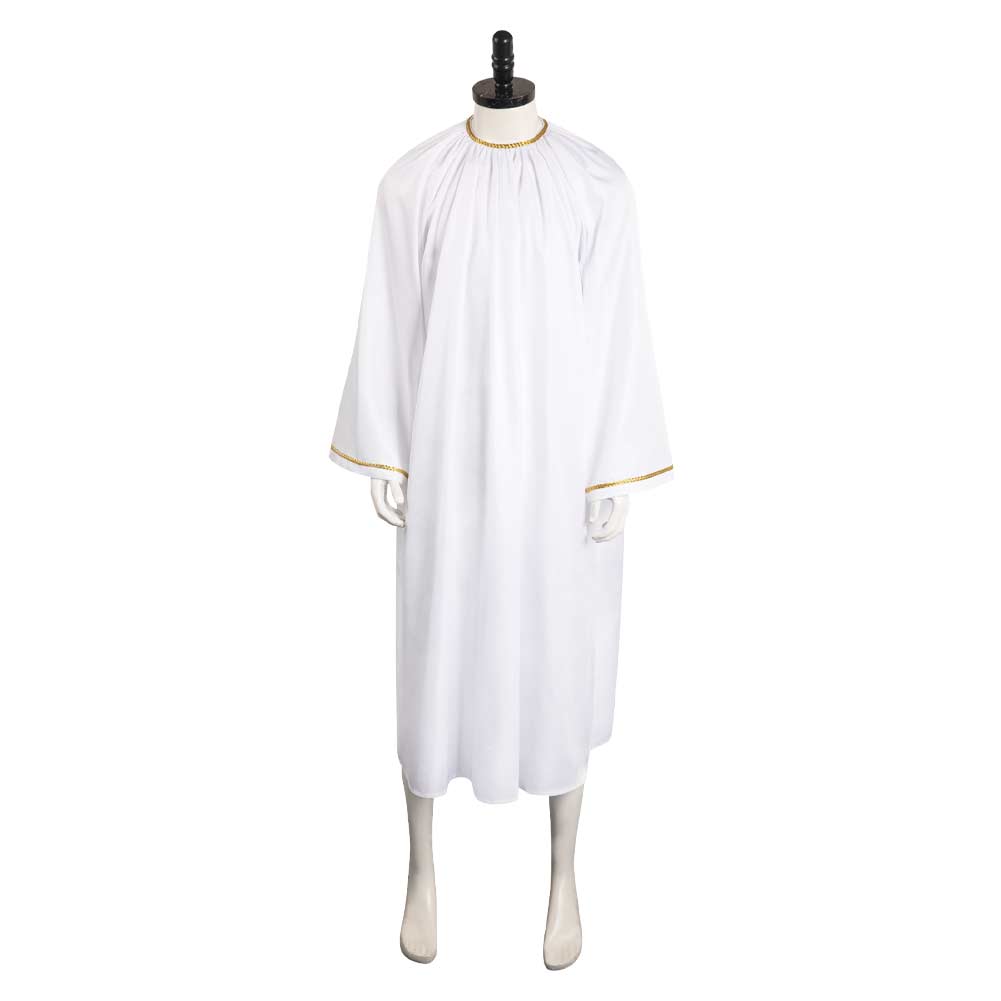 TV Good Omen Aziraphale Crowly White Angel Robe ​Outfits Cosplay Costume Suit 