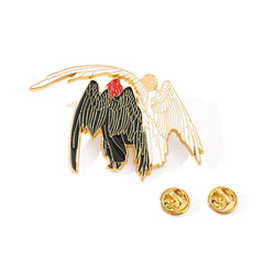 TV Good Omens Satan Black And White Alloy Brooch Cosplay Accessories Halloween Carnival Props