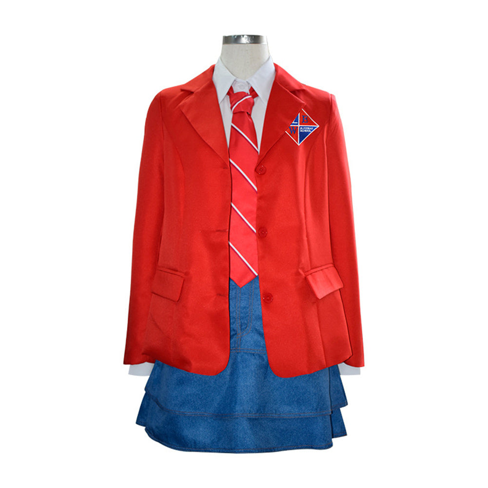 TV Rebelde Red School Uniform Set Outfits Cosplay Costume Halloween Carnival Suit