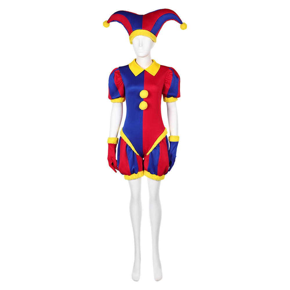 TV The Amazing Digital Circus 2023 Pomni Blue And Red Jumpsuit Outfits Cosplay Costume Halloween Carnival Suit